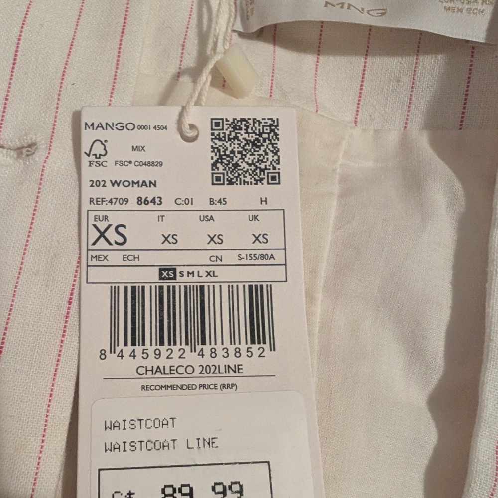 Mango Pinstripe Halter Vest - Picture 2 of 3